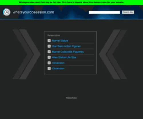 Whatsyourobsession.com(Buy a Domain Name) Screenshot