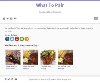 Whattopair.com(Wine Pairing Database) Screenshot