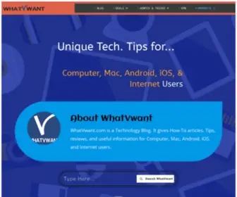 WhatvWant.com(A Technology Blog) Screenshot