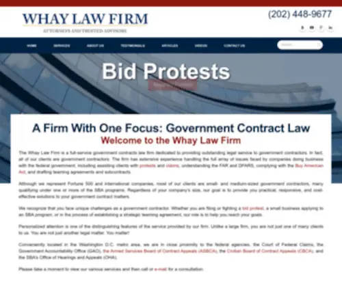Whaylaw.com(GSA contract and bid protest law frim) Screenshot