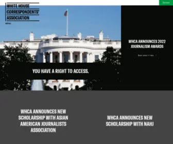 Whca.net(The White House Correspondents' Association's mission) Screenshot
