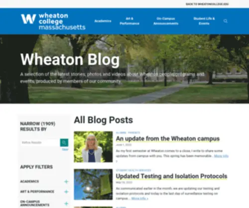Wheatoncollege.blog(Wheatoncollege blog) Screenshot
