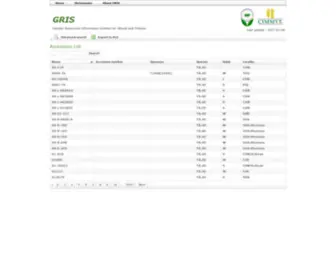 Wheatpedigree.net(Accessions List) Screenshot