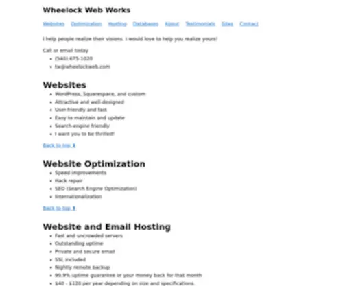Wheelockweb.com(Wheelock Web Works) Screenshot