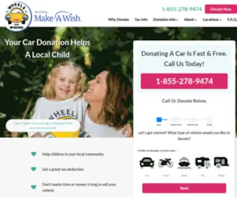 Wheelsforwishes.org(Car Donation Benefiting Make) Screenshot
