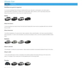 Wheelssize.com(Wheel Size Info) Screenshot
