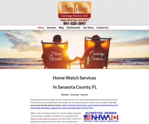 Whenandhowconcierge.com(Venice Florida Home Watch and Concierge Services) Screenshot