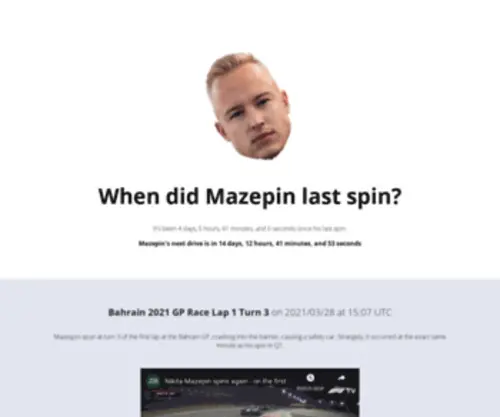 Whendidmazepinspin.com(When did Mazepin spin) Screenshot