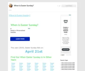 Wheniseastersunday.com(Calculate The Date Of Easter) Screenshot