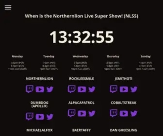 Whenisnlss.com(When is the Northernlion Live Super Show) Screenshot