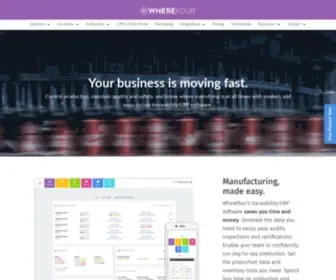 Wherefour.com(Manufacturing Traceability/ERP Software) Screenshot