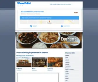 Wheretoeatus.com(Where To Eat America) Screenshot