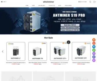 Whichminer.com(Online wholesale seller of Bitmain mining machine) Screenshot