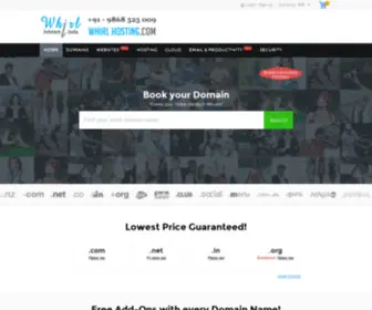 Whirlhosting.com(Web hosting company delhi india domain registration india delhi web application development delhi india web design india website design delhi india custom website designing india software development india web promotions india SEO services delhi india sea) Screenshot