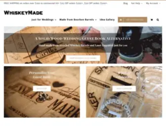 Whiskeymade.com(Wedding Guestbook Alternatives & Bourbon Barrel Gifts) Screenshot