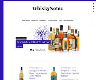 Whiskynotes.be(Whisky blog) Screenshot