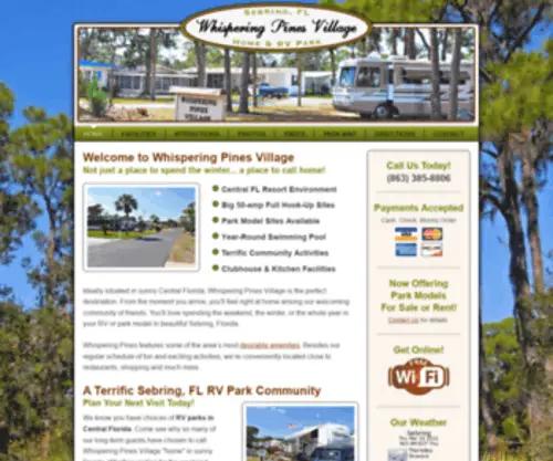 Whisperingpinesflorida.com(Whispering Pines Village RV Park in Sebring) Screenshot