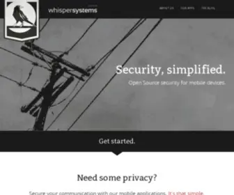 Whispersys.com(Whisper Systems) Screenshot