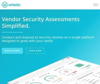 Whistic.com(Vendor Security Assessments Simplified. Whistic) Screenshot