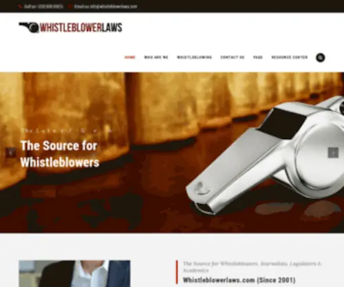 Whistleblowerlaws.com(The Source for Whistleblowers) Screenshot