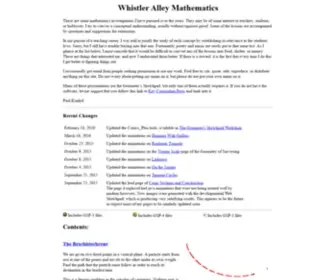 Whistleralley.com(Whistler Alley Mathematics) Screenshot