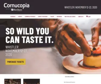 Whistlercornucopia.com(Whistler's Celebration of Food) Screenshot