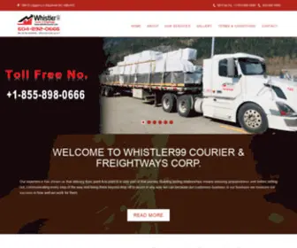 Whistlercourier.com(Whistler 99 courier & freightways corp) Screenshot