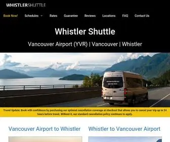 Whistlershuttle.com(The Whistler Shuttle provides premium van & bus between transfers Vancouver Airport (YVR)) Screenshot
