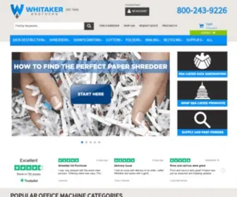 Whitakerbrothers.com(Shredders, Data Security Equipment & More) Screenshot