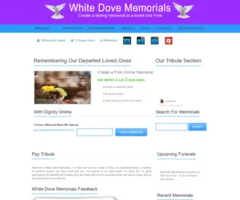 Whitedovememorials.info(White Dove Memorials) Screenshot