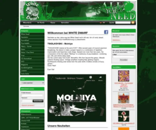 Whitedwarfrock.com(White Dwarf Mailorder) Screenshot
