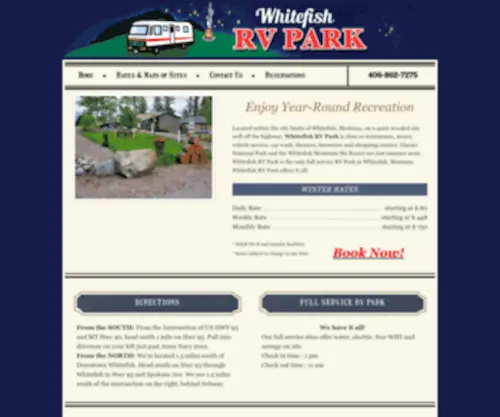 WhitefishrvPark.com(Whitefish RV Park) Screenshot