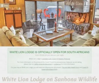 Whitelionlodge.co.za(Big Five Safari at Sanbona Wildlife Reserve near Montagu on Route 62 in South Africa) Screenshot