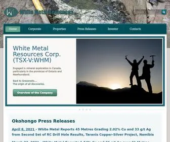 Whitemetalres.com(White Metal Resources Corp) Screenshot