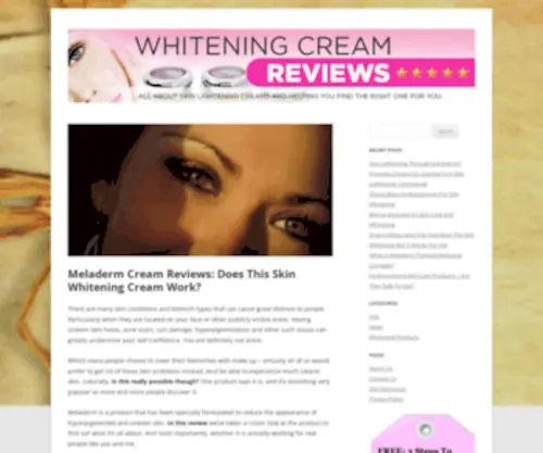 Whiteningcreamreviews.com(Meladerm Cream Reviews) Screenshot