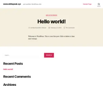 Whitepeak.xyz(Just another WordPress site) Screenshot
