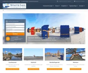 Whitesail.de(Ferienhäuser & Ferienwohnungen an der Nordsee) Screenshot