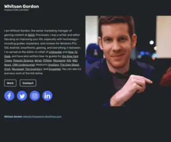 Whitsongordon.com(Freelance Writer and Editor) Screenshot
