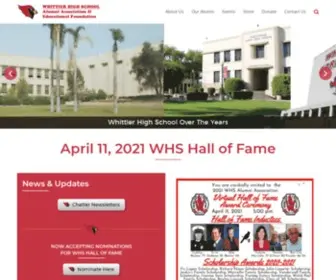 Whittierhighalumni.org(Whittier High School Alumni Association & Education Foundation) Screenshot