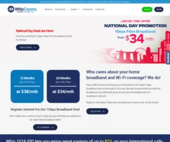 Whizcomms.com.sg(Broadband Singapore l Cheapest 1Gbps Home Fibre Broadband In Singapore) Screenshot