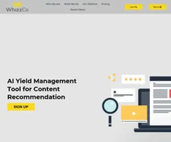 Whizzco.com(Native Ad Revenue Optimization Platform) Screenshot