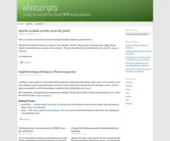 WHMScripts.net(Scripts for use with the cPanel/WHM hosting platform) Screenshot