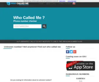 Who-Called.co.uk(Who Called) Screenshot