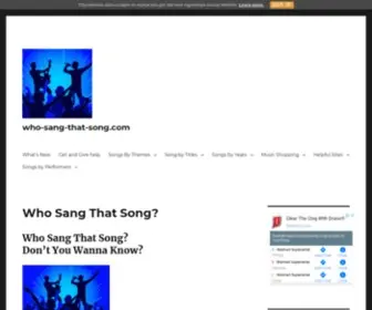Who-Sang-That-Song.com(Find Out Right Here) Screenshot