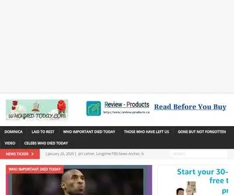 Whodiedtoday.com(Whodiedtoday) Screenshot