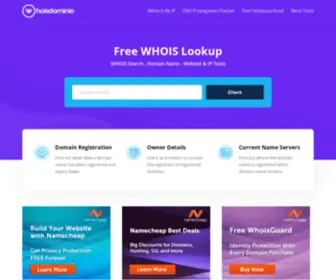 Whoisdominio.net(Find information on any domain name or website) Screenshot