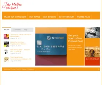 Whoismcafee.com(The Official Blog of John McAfee) Screenshot