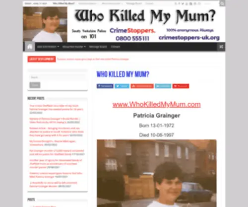 Whokilledmymum.com(Who Killed My Mum) Screenshot