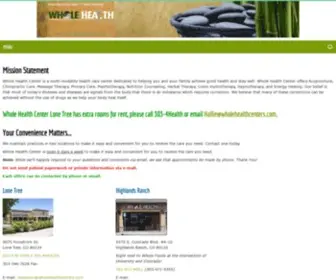Wholehealthcenters.com(Whole Health Center) Screenshot