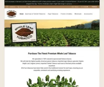 Wholeleaftobacco.com(Whole Leaf Tobacco) Screenshot